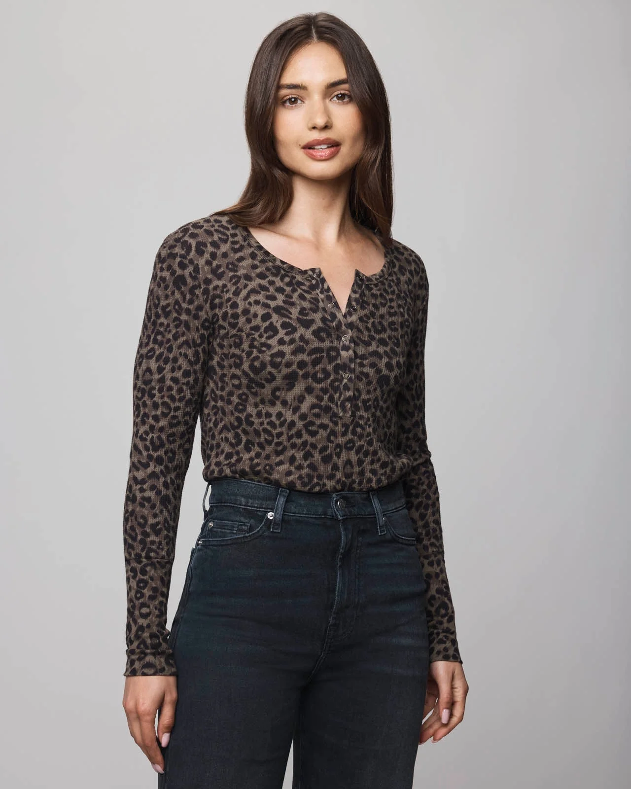 Thermal Forever Leopard Henley - 1