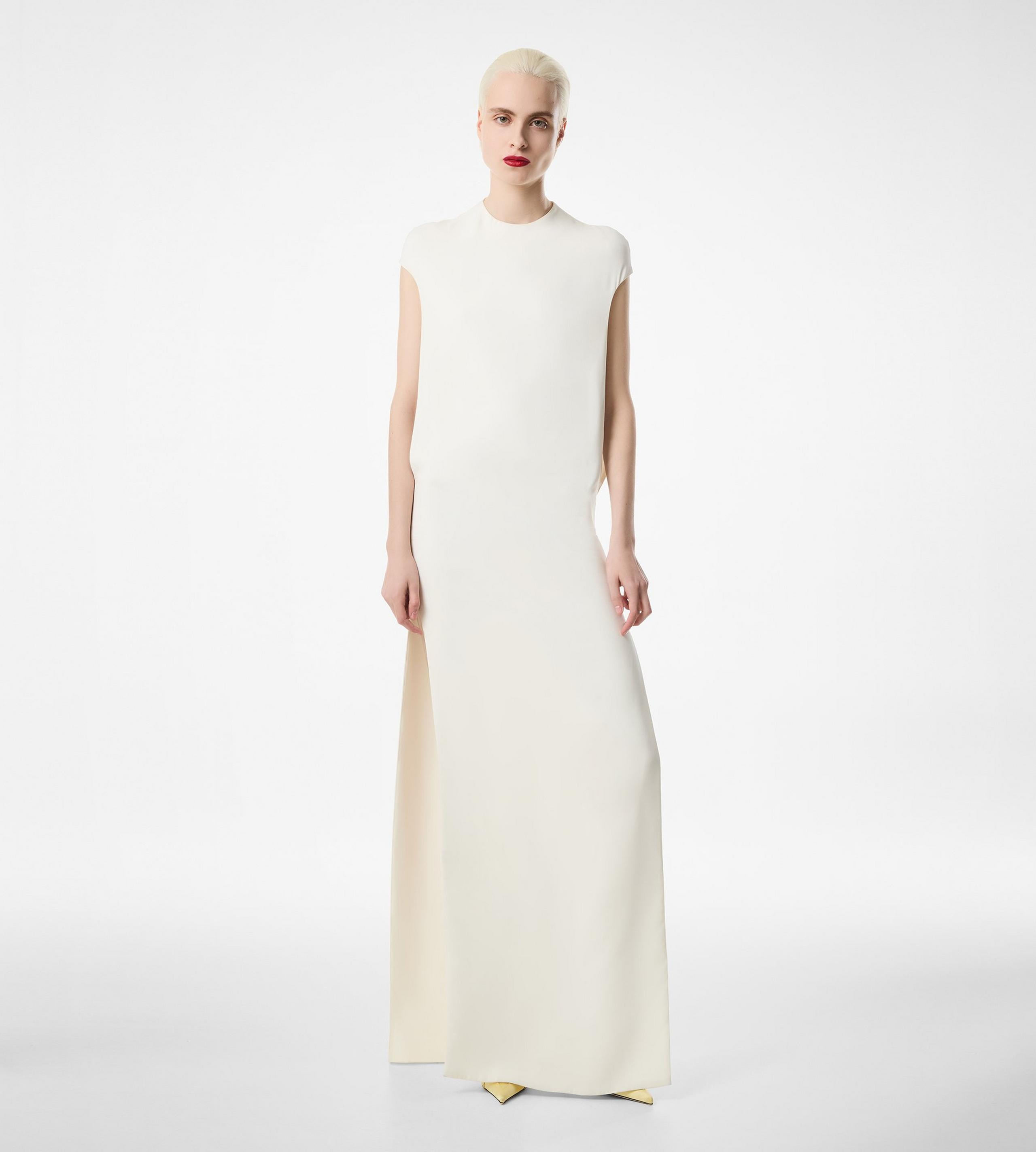 SILK DOUBLE GEORGETTE STRETCH EVENING DRESS - 3