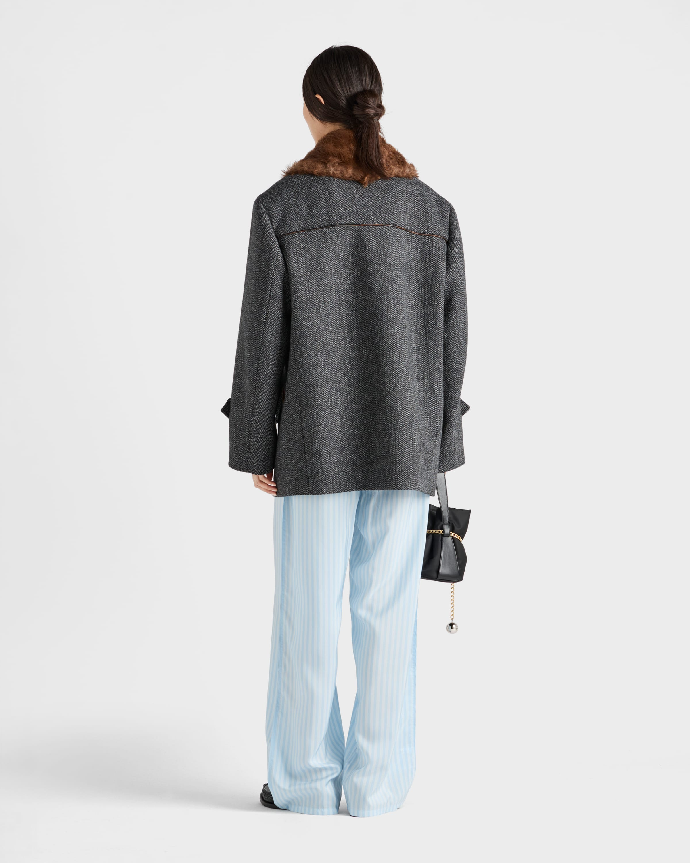 Double-breasted chevron peacoat - 5