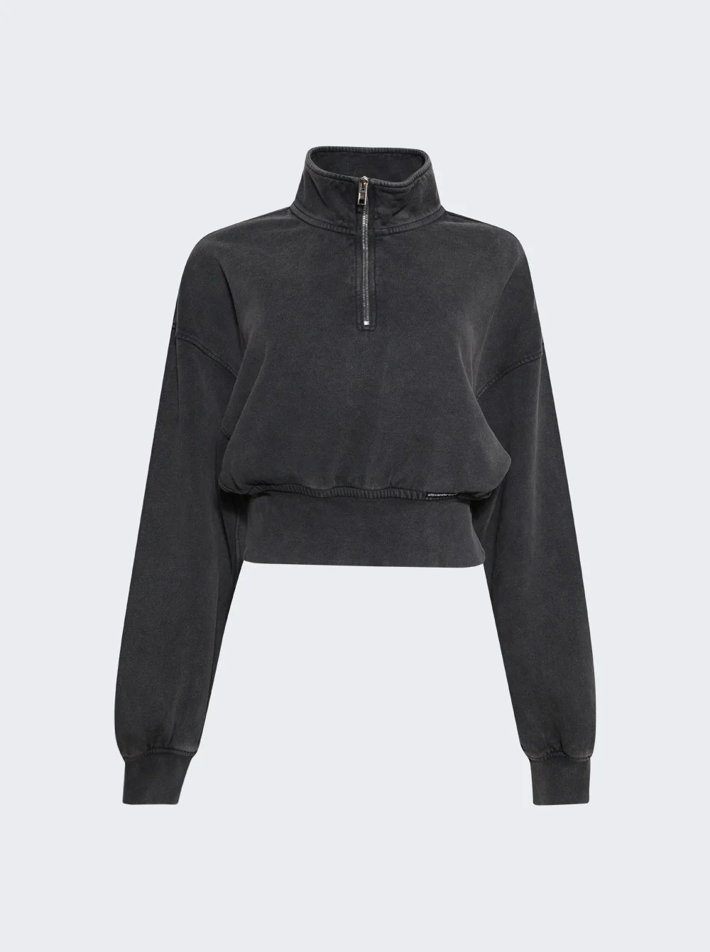 Cropped Half Zip Pull Over Washed Asphalt - 1