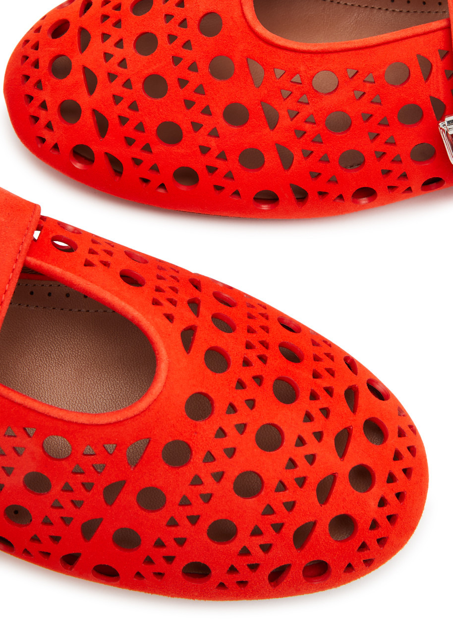 Vienne cut-out suede ballet flats - 3