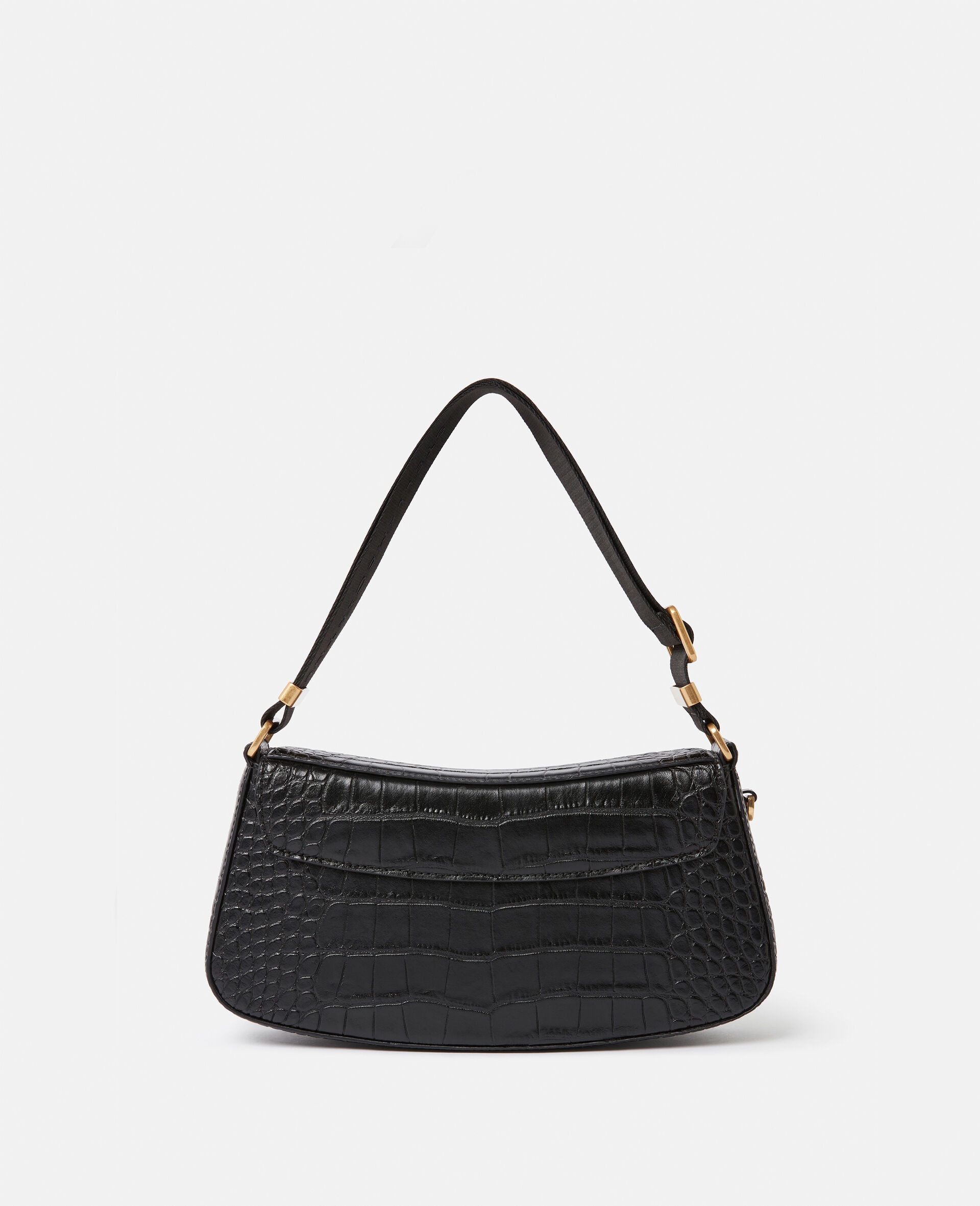 S-Wave Croc-Effect Embossed Shoulder Bag - 4