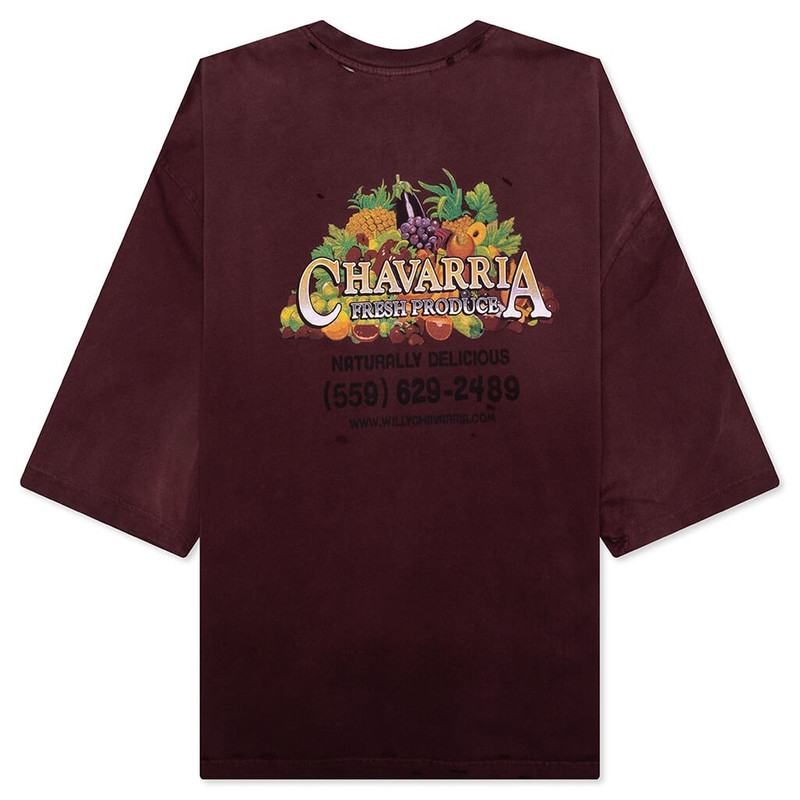 WILLY CHAVARRIA WILLY PRODUCE DESTROYED BUFFALO TEE - BEETROOT outlook