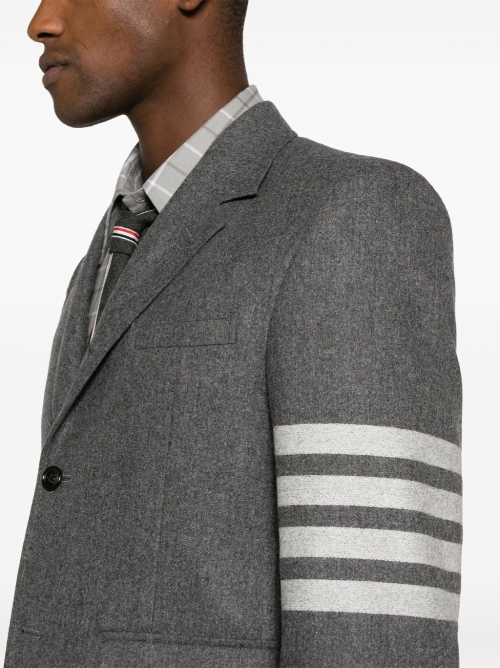 4-Bar stripe single-breasted blazer - 5