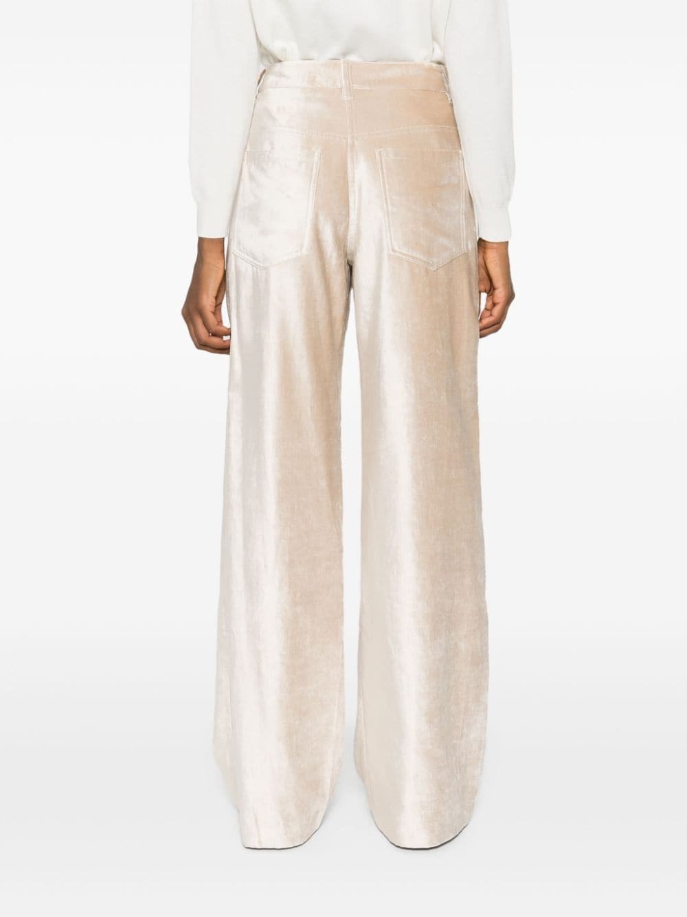 wide-leg velvet trousers - 4