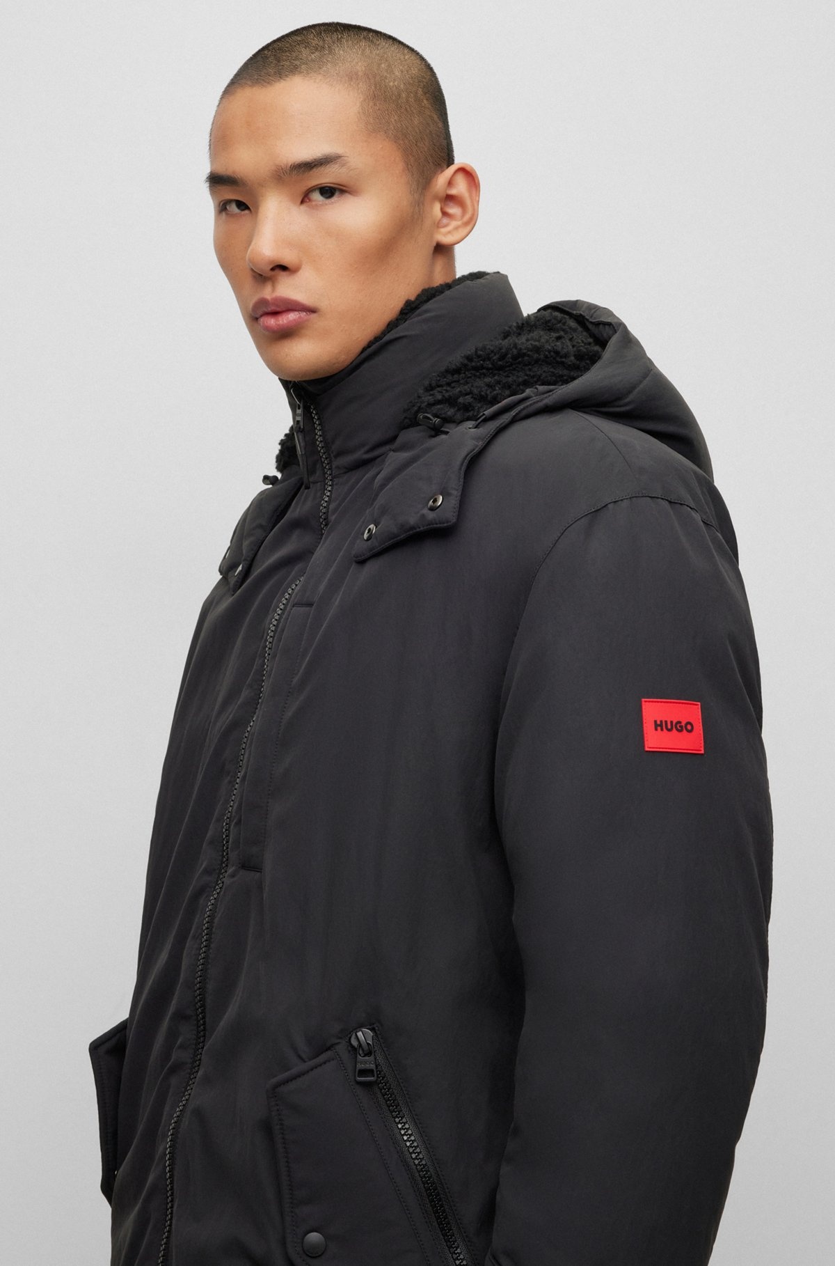 WATER-REPELLENT FISHTAIL PARKA JACKET WITH LOGO BADGE - 7