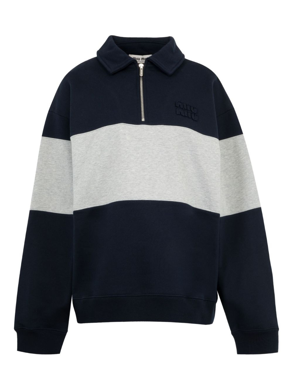 half-zip striped sweatshirt - 1