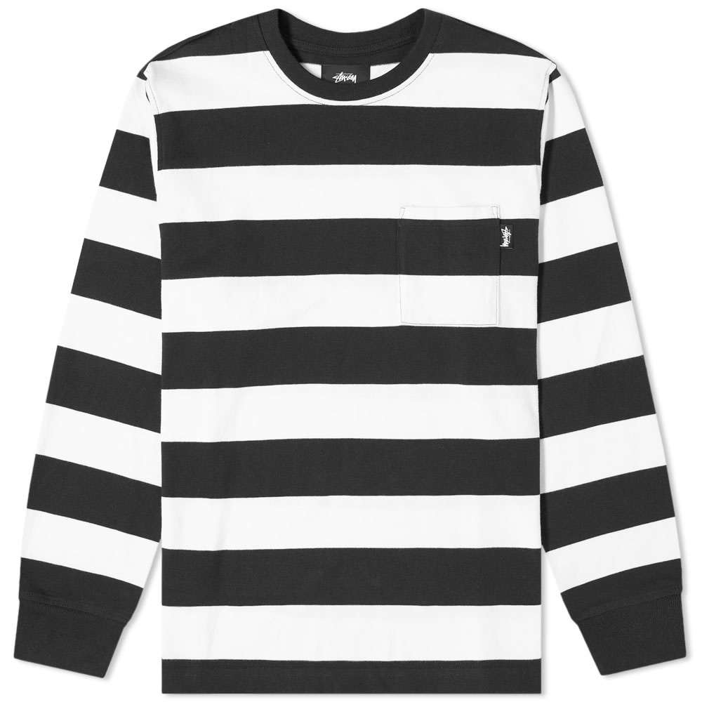 Stussy Long Sleeve Classic Stripe Crew Tee - 1