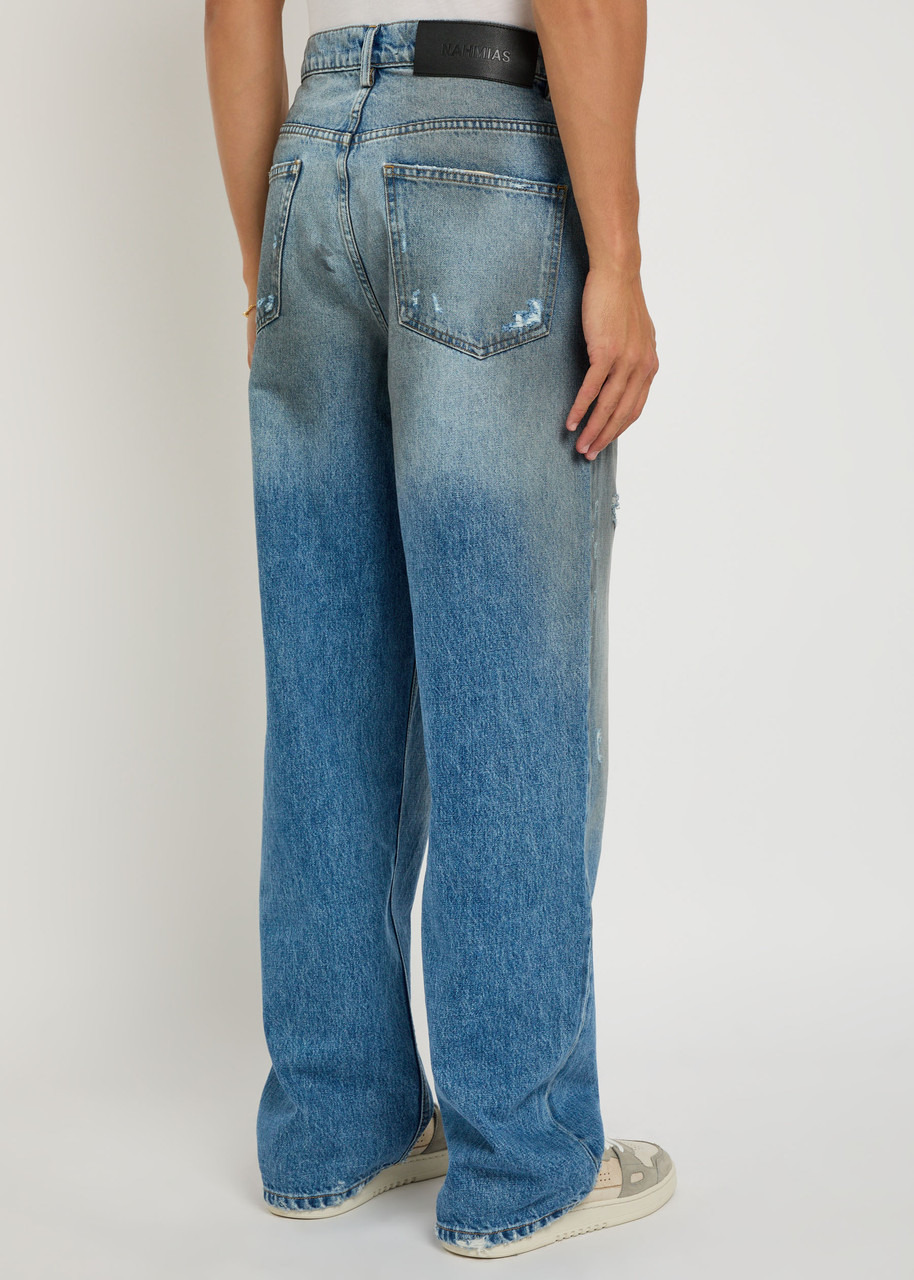 Nahmias Dirty Wash Distressed Straight-leg Jeans - 3