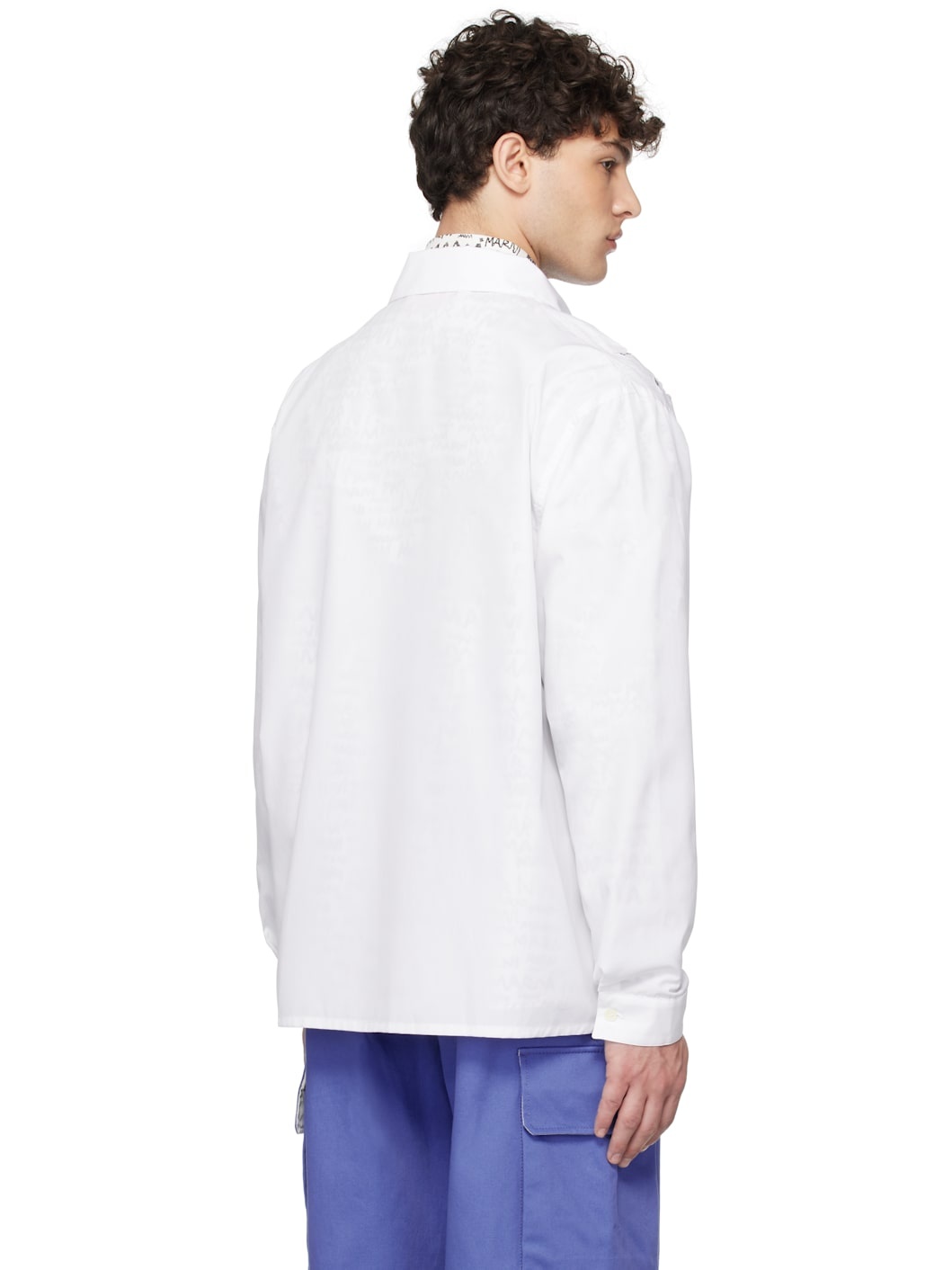 White Cut Out Long Sleeve Shirt - 3