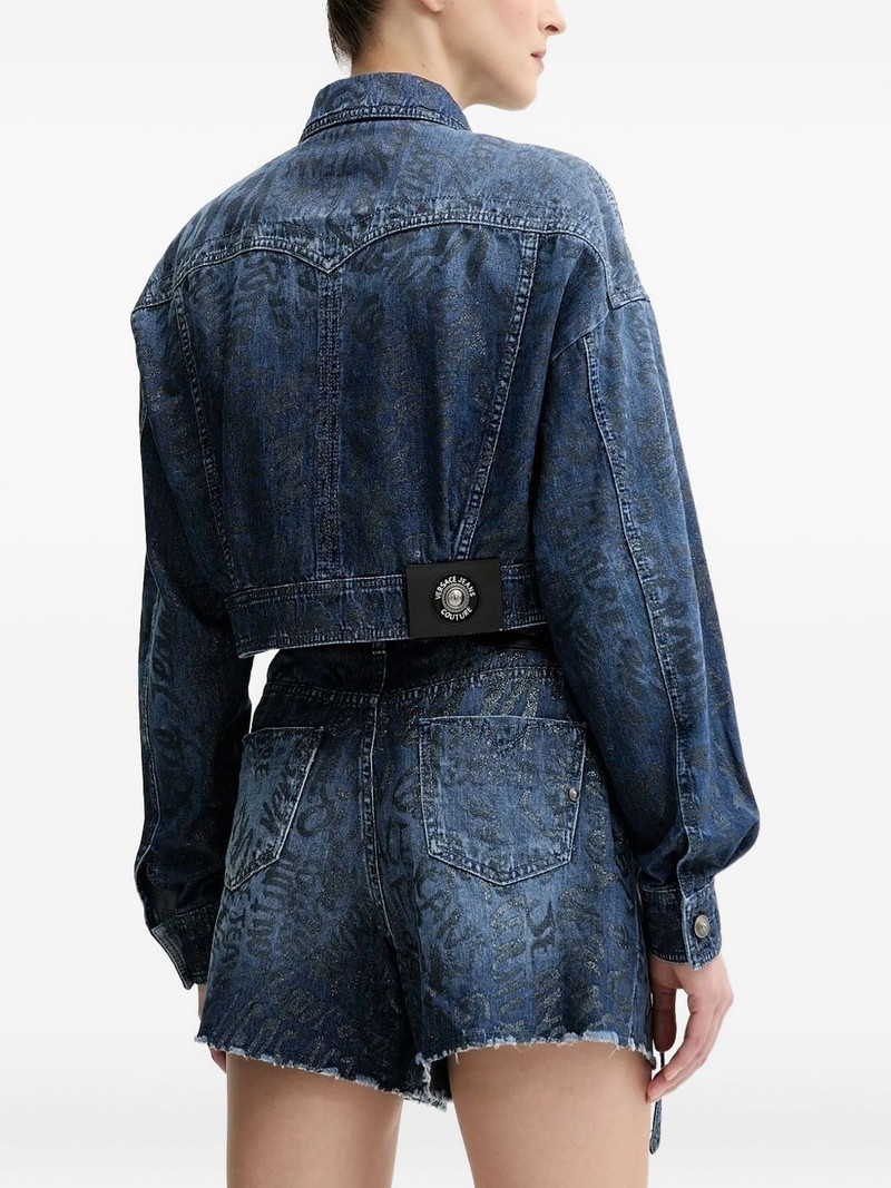 VERSACE JEANS COUTURE metallic-print denim jacket outlook
