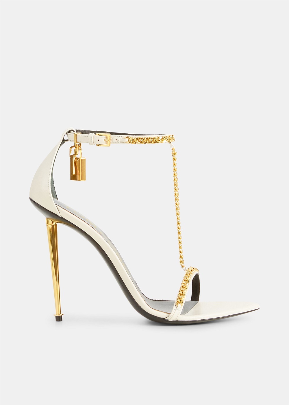 Chalk Metallic Chain Padlock Sandal - 1