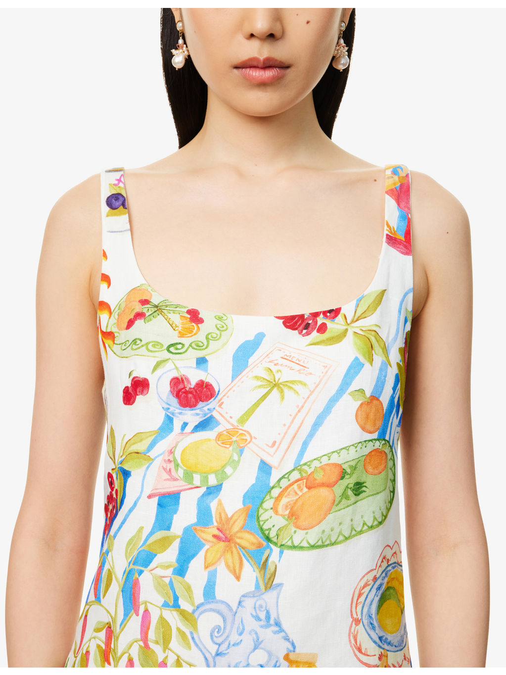 Fresh Table Shoulder-Straps Linen Mini Dress - 5