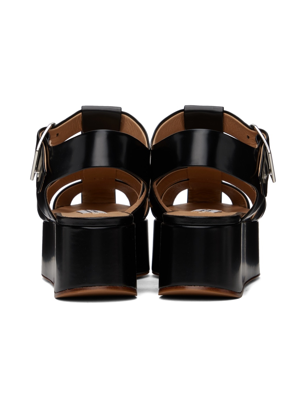 Black Mila Plateau Sandals - 2