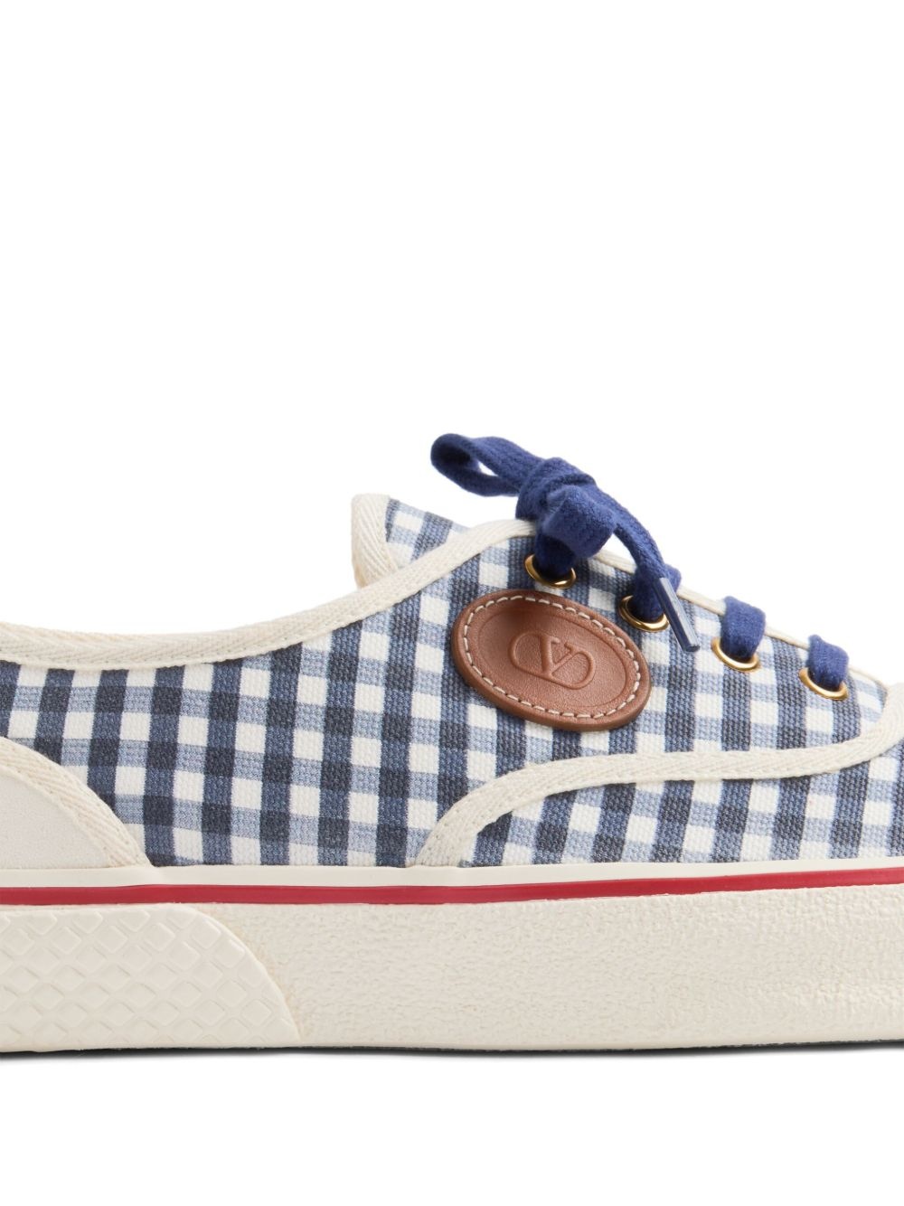 gingham-check sneakers - 7