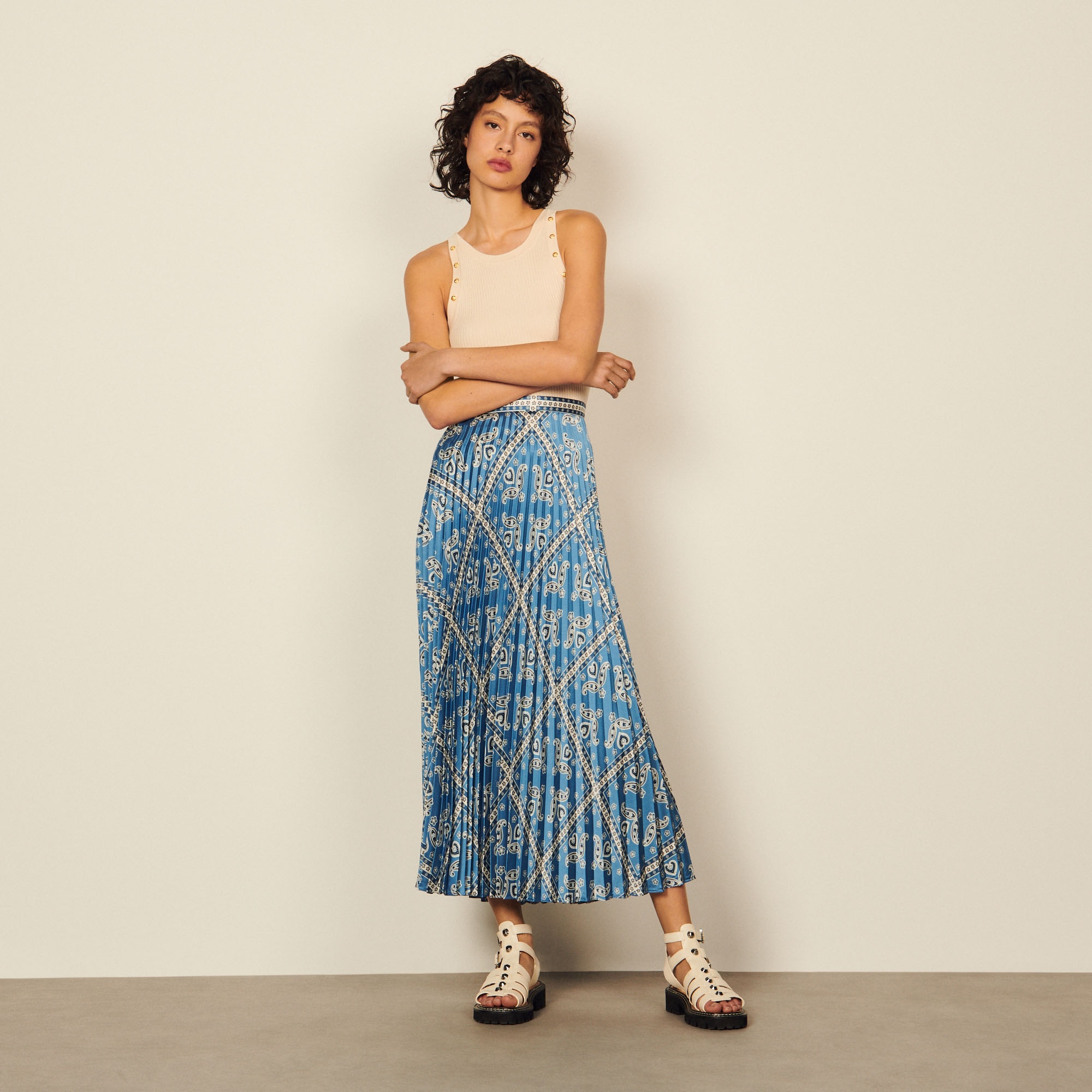 Long printed skirt with pleats - 2