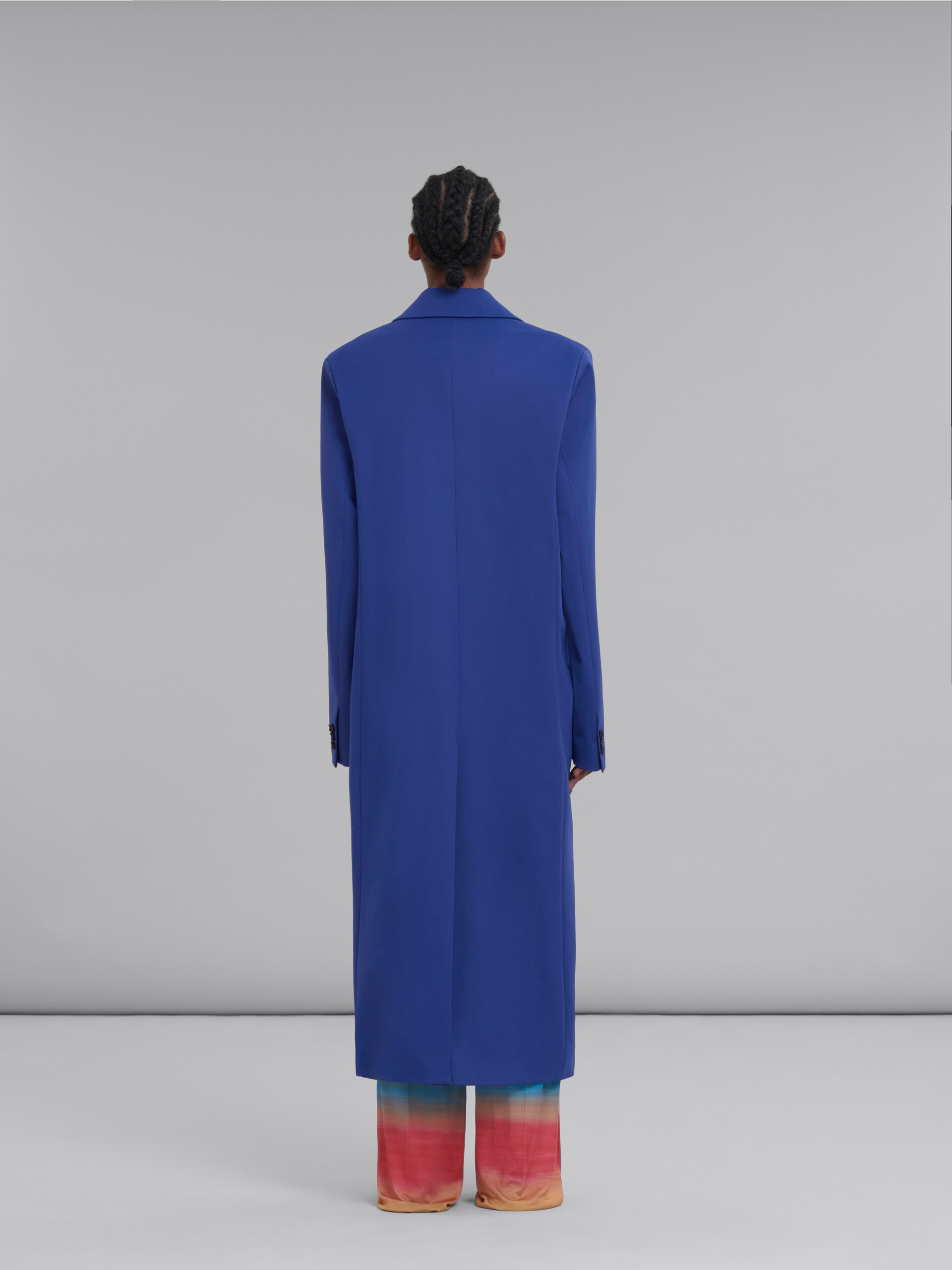 PURPLE SINGLE-BREASTED JERSEY COAT - 3