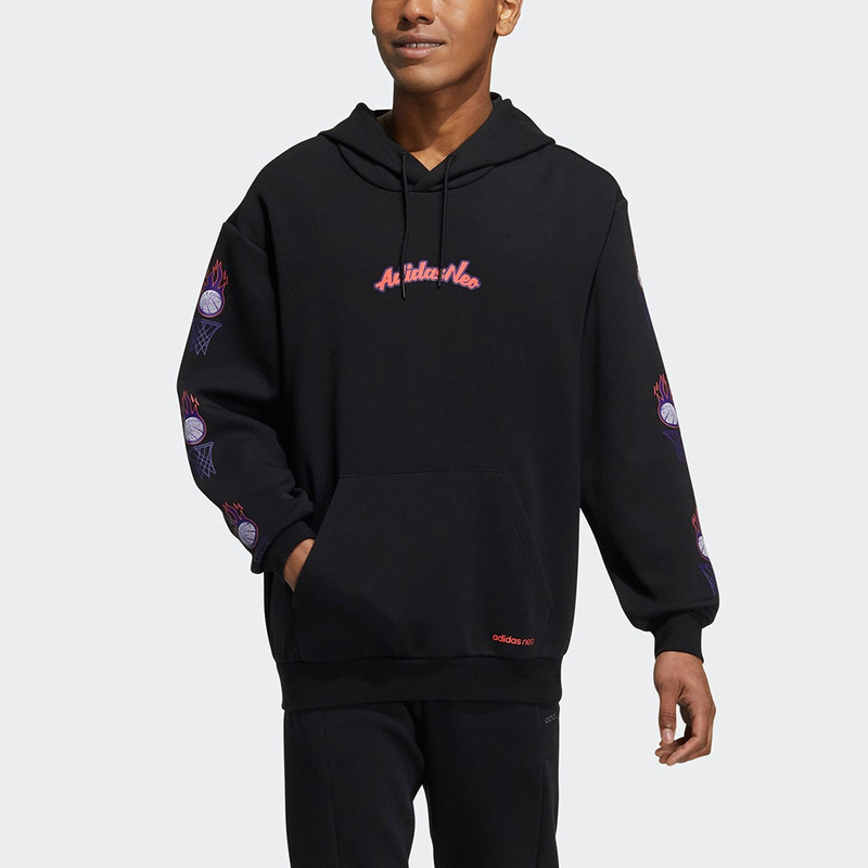 adidas adidas neo M Ssfv2 Basketball Printing Sports Pullover Black GT0250 outlook