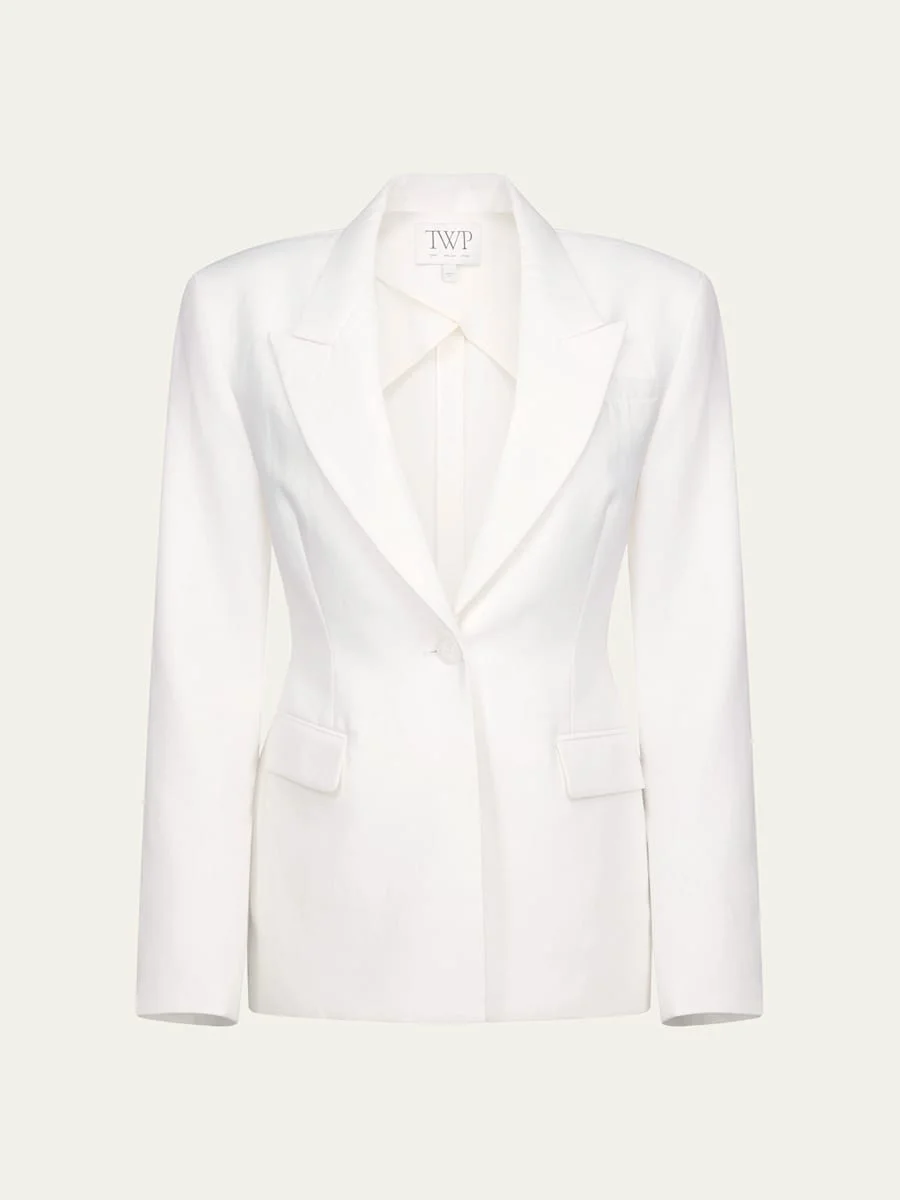 Jasper Single-Breasted Linen Blazer - 1