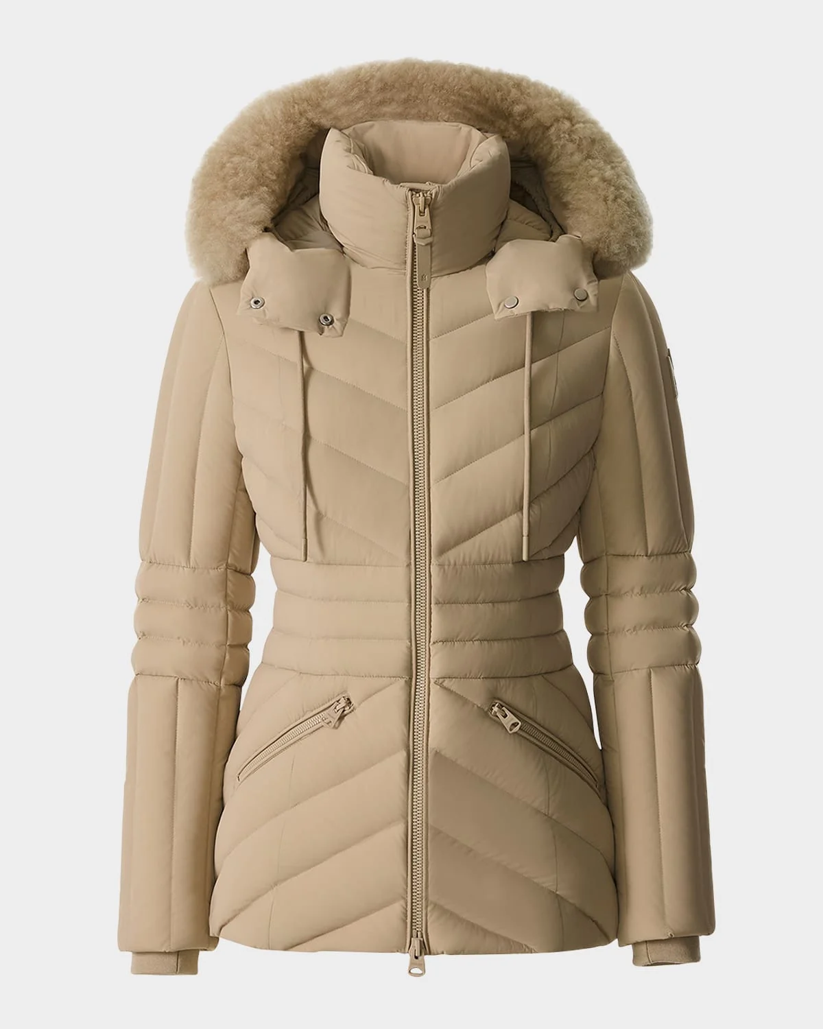 Nadia-SH Quilted Down Jacket with Detachable Hood - 1