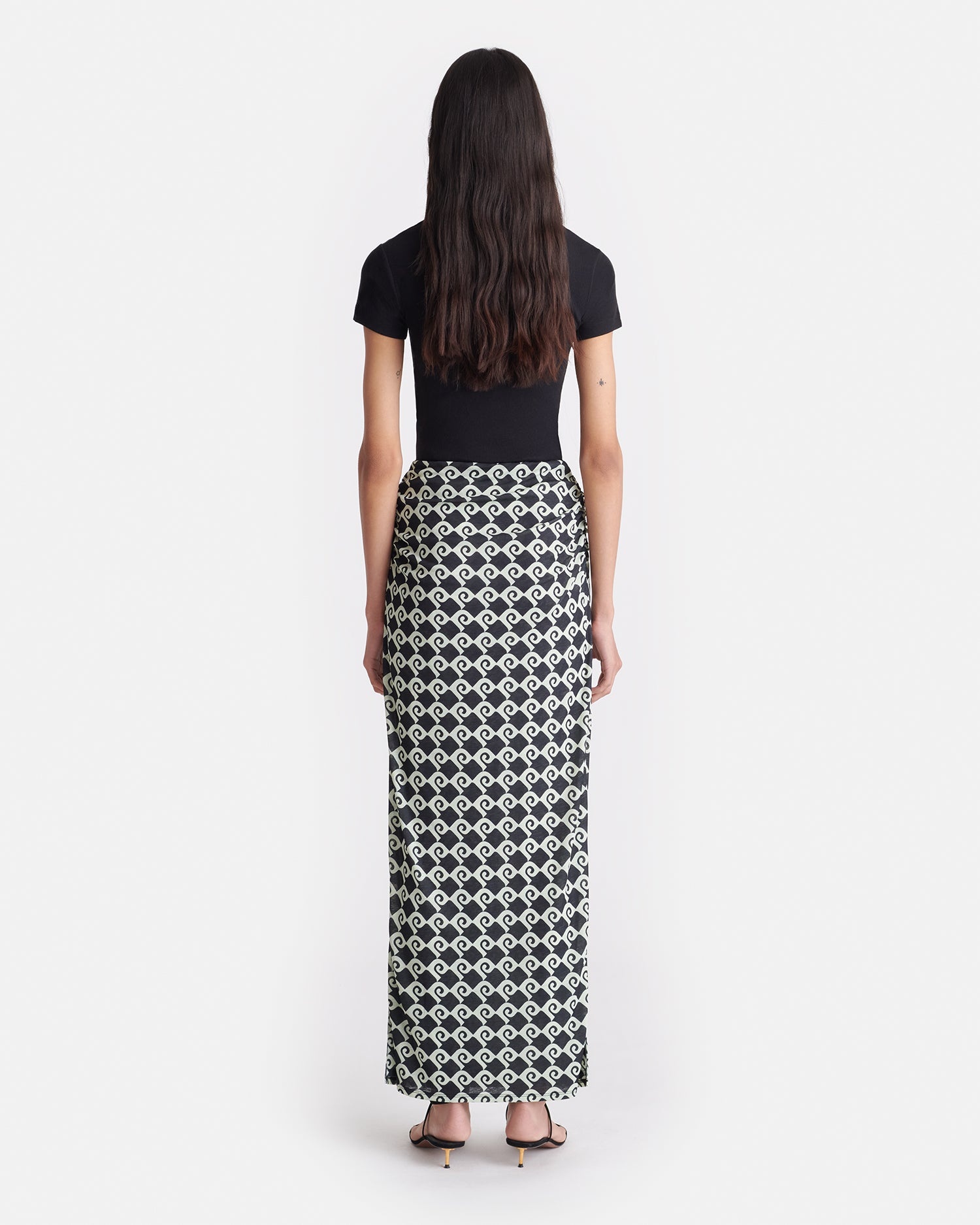 Ruched Mesh-Jersey Midi Skirt - 4