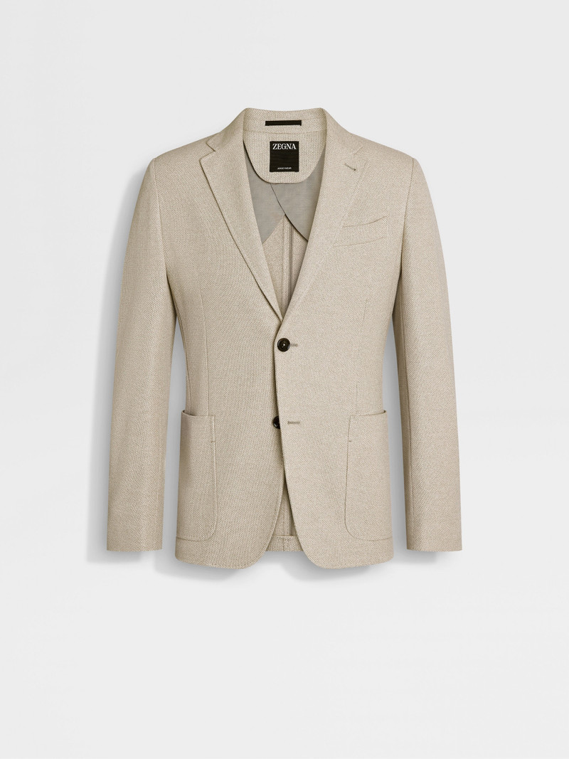 LIGHT TAUPE JERSEYWEAR COTTON JACKET 1