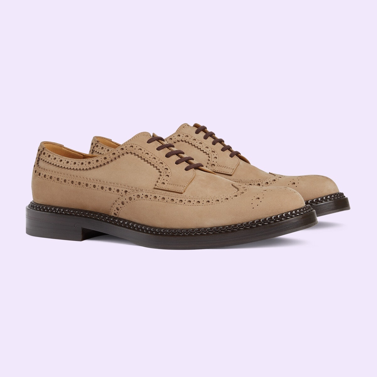 Men's lace-up shoe with brogue details - 2