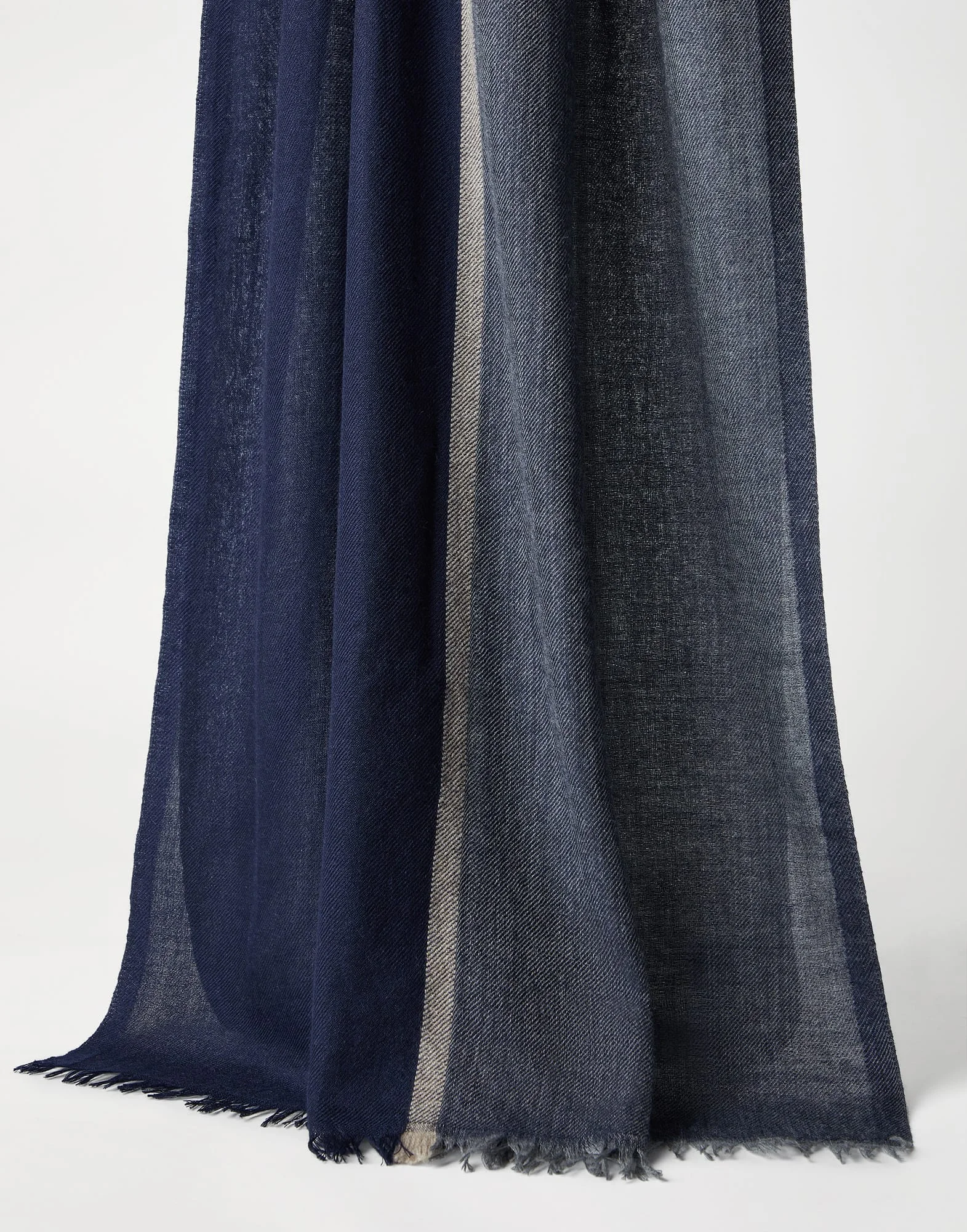 Cashmere and silk color block scarf - 1