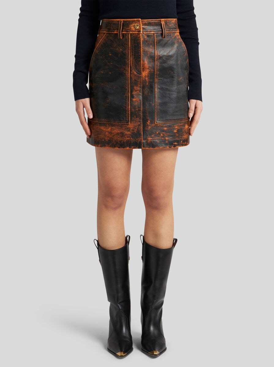 LEATHER MINI SKIRT - 3