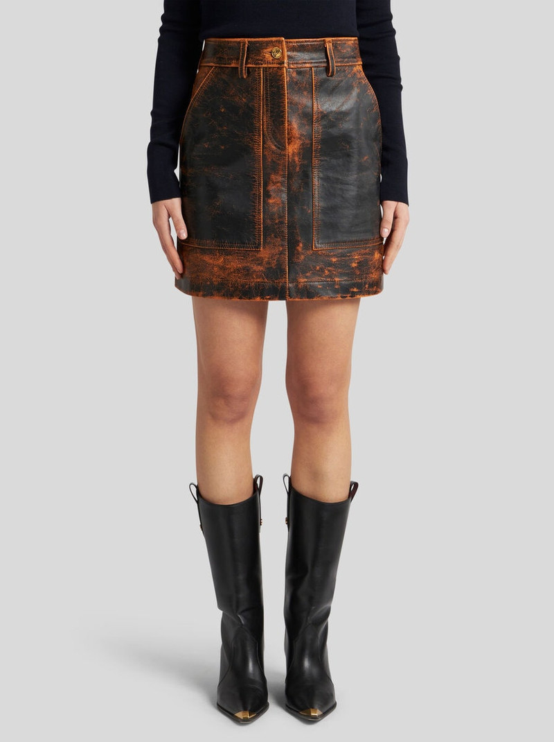 Etro LEATHER MINI SKIRT outlook