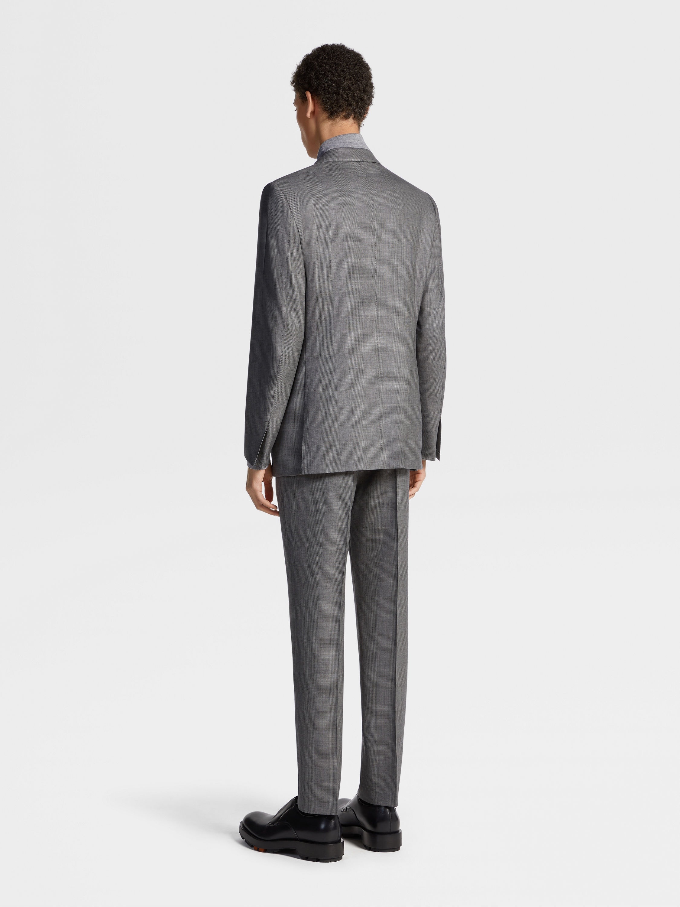 DARK GREY AND WHITE CENTOVENTIMILA WOOL SUIT - 4
