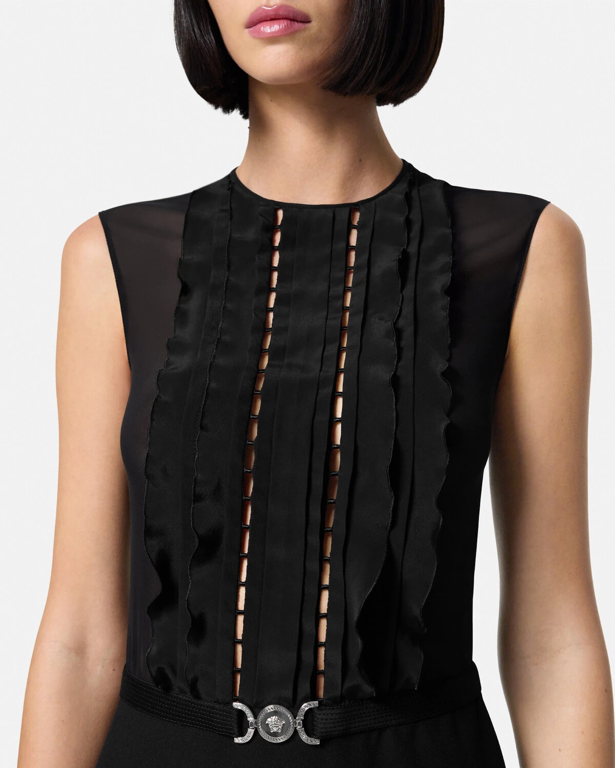 A-Line Silk Georgette Mini Dress - 3