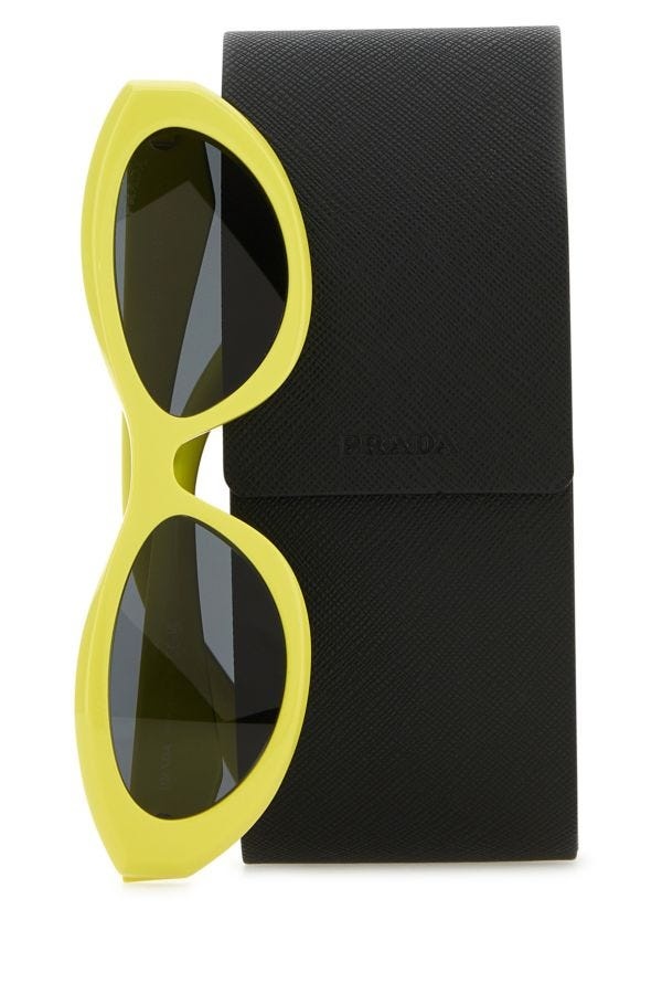 Prada Woman Yellow Acetate Sunglasses - 3