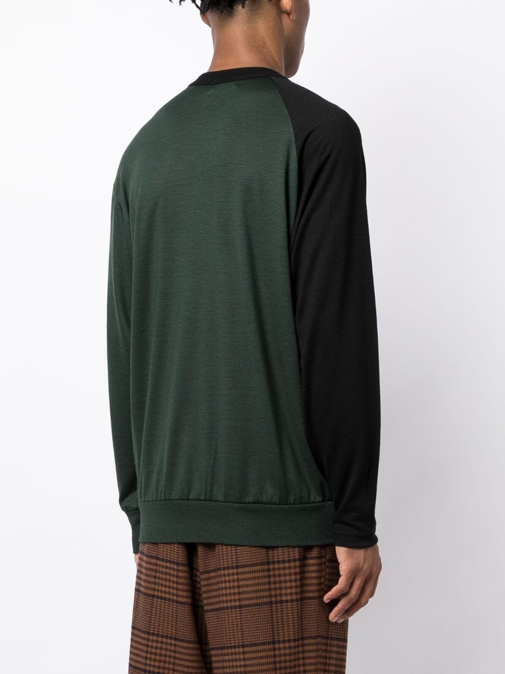 asymmetric wool long-sleeve T-shirt - 4