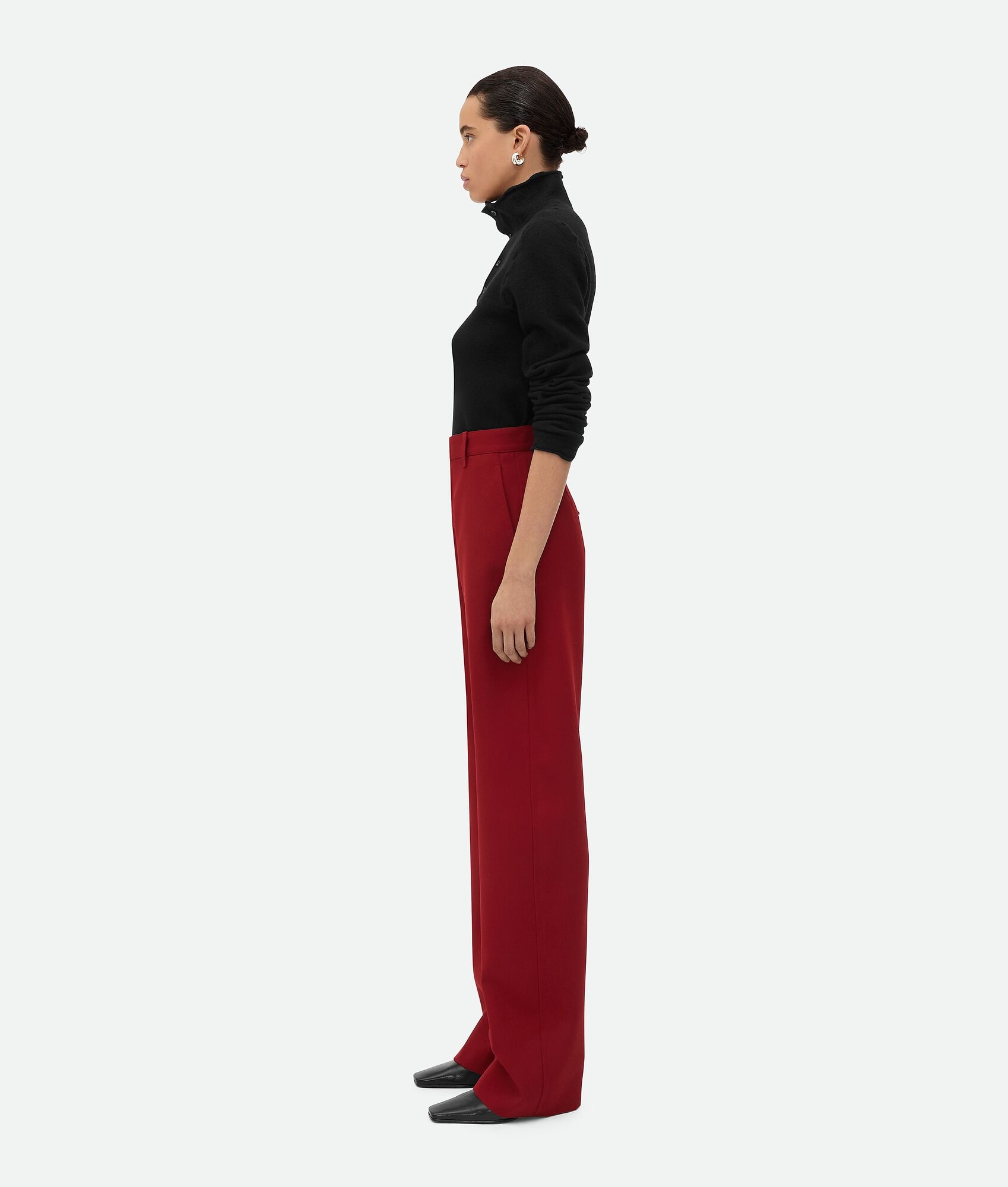 Wool Twill Rounded Leg Trousers - 2