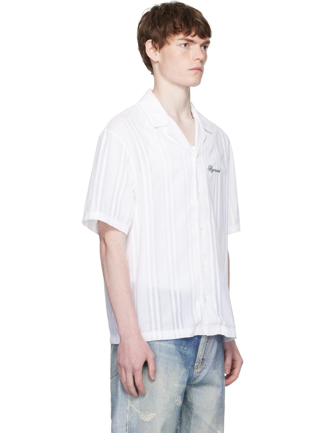 White Embroidered Bowling Shirt - 2