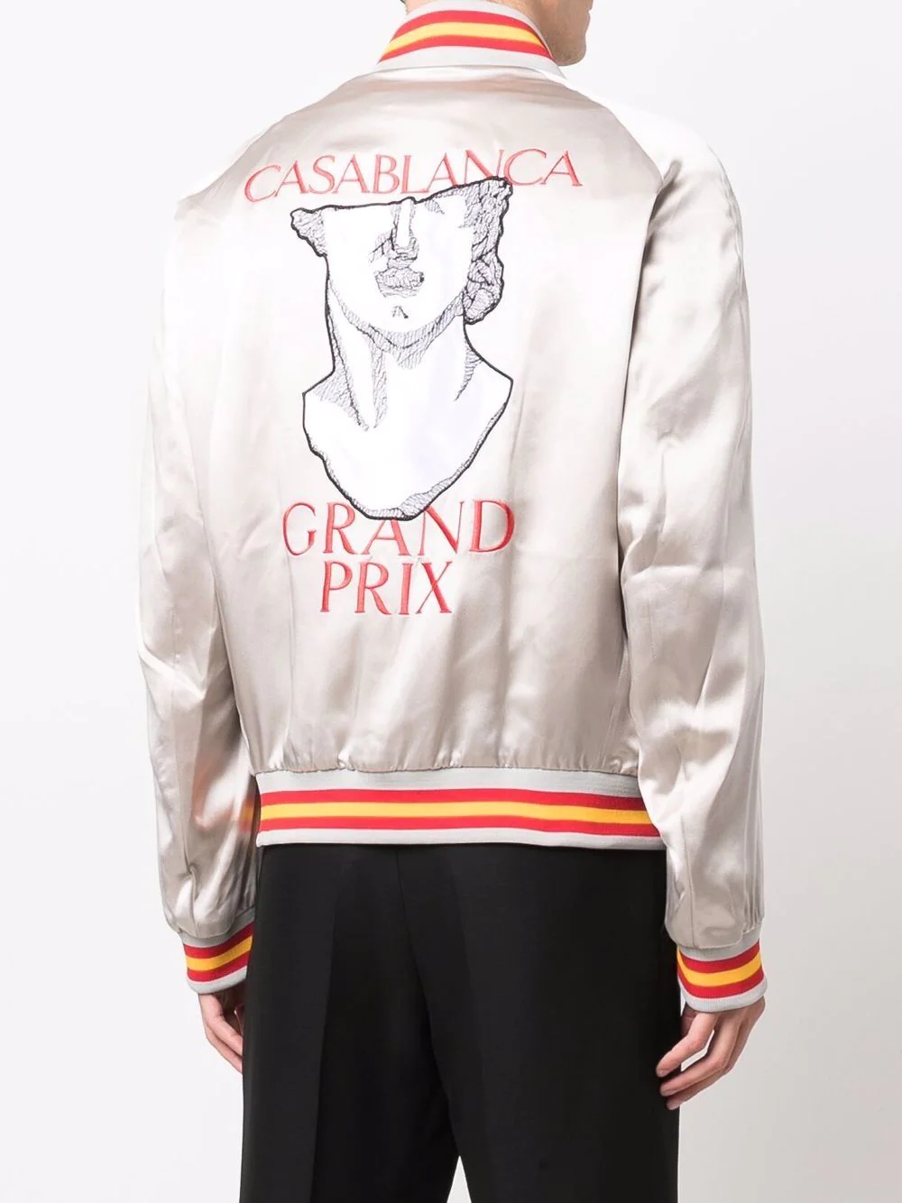 embroidered zip-up bomber jacket - 4
