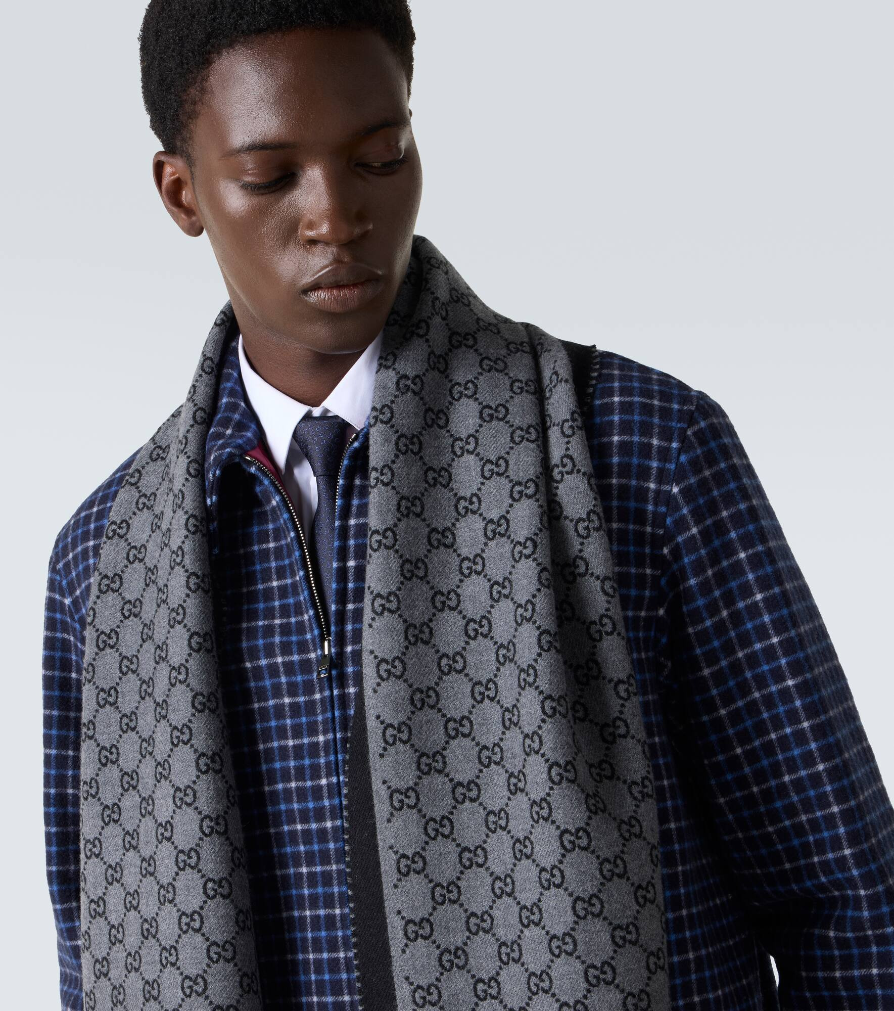 GG wool jacquard scarf - 3