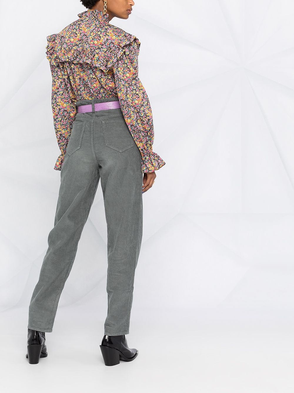 corduroy high-rise trousers - 6