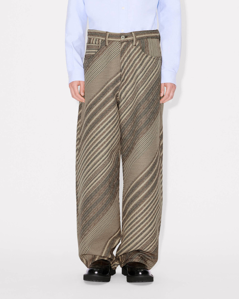 'KENZO Diagonal Stripe' turn up wide fit pants 4