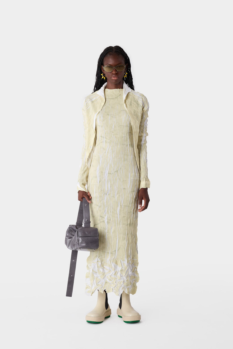 WRINKLED PRINT OVER SHIRT / beige 4