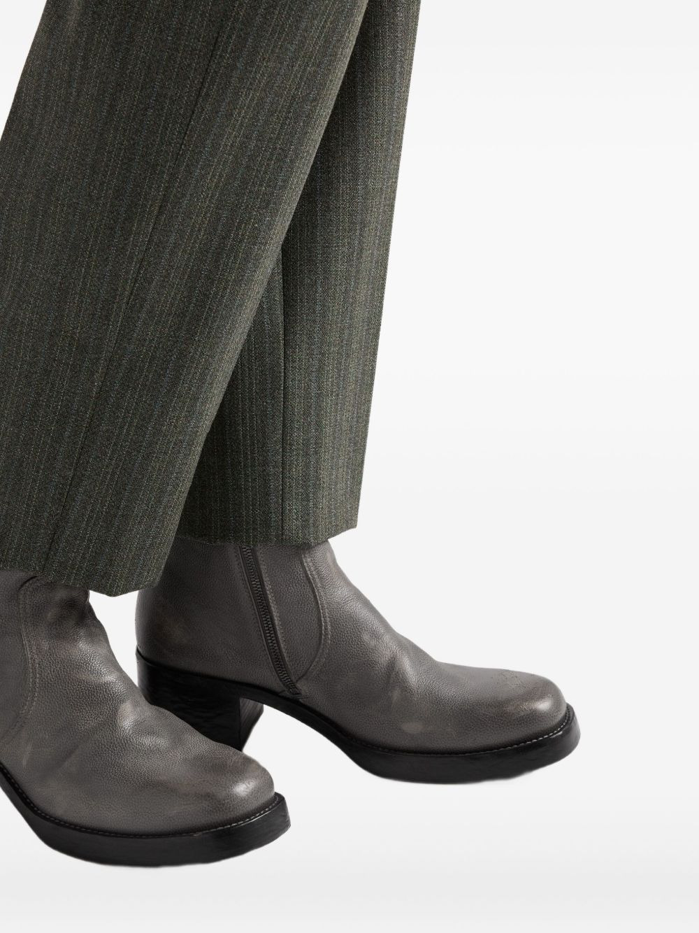 leather biker boots - 6