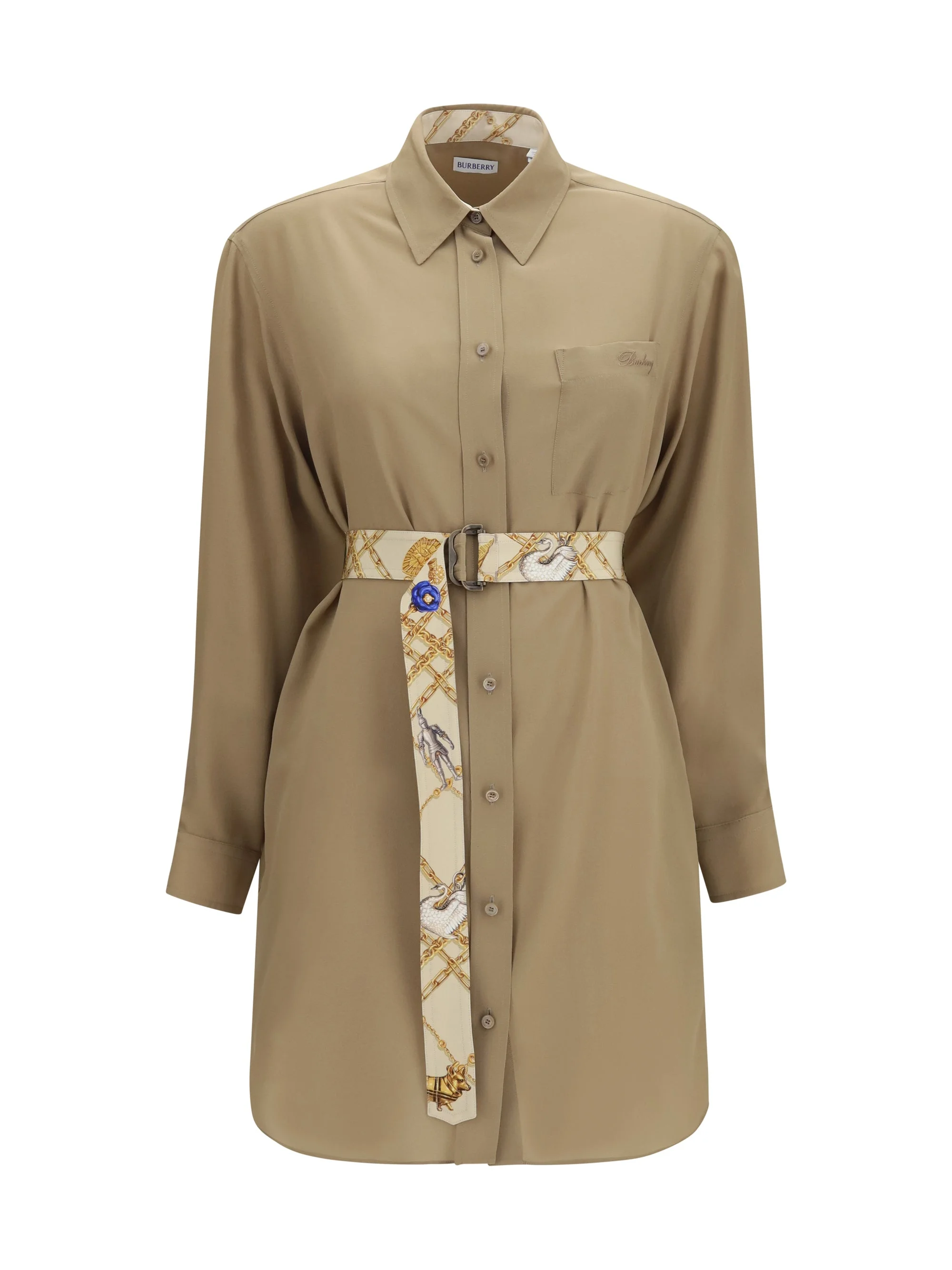 Burberry Silk Crêpe De Chine Shirt Dress Puddle - 1