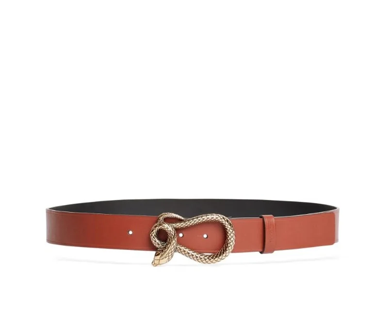 Roberto Cavalli Snake Buckle Leather Belt - 1