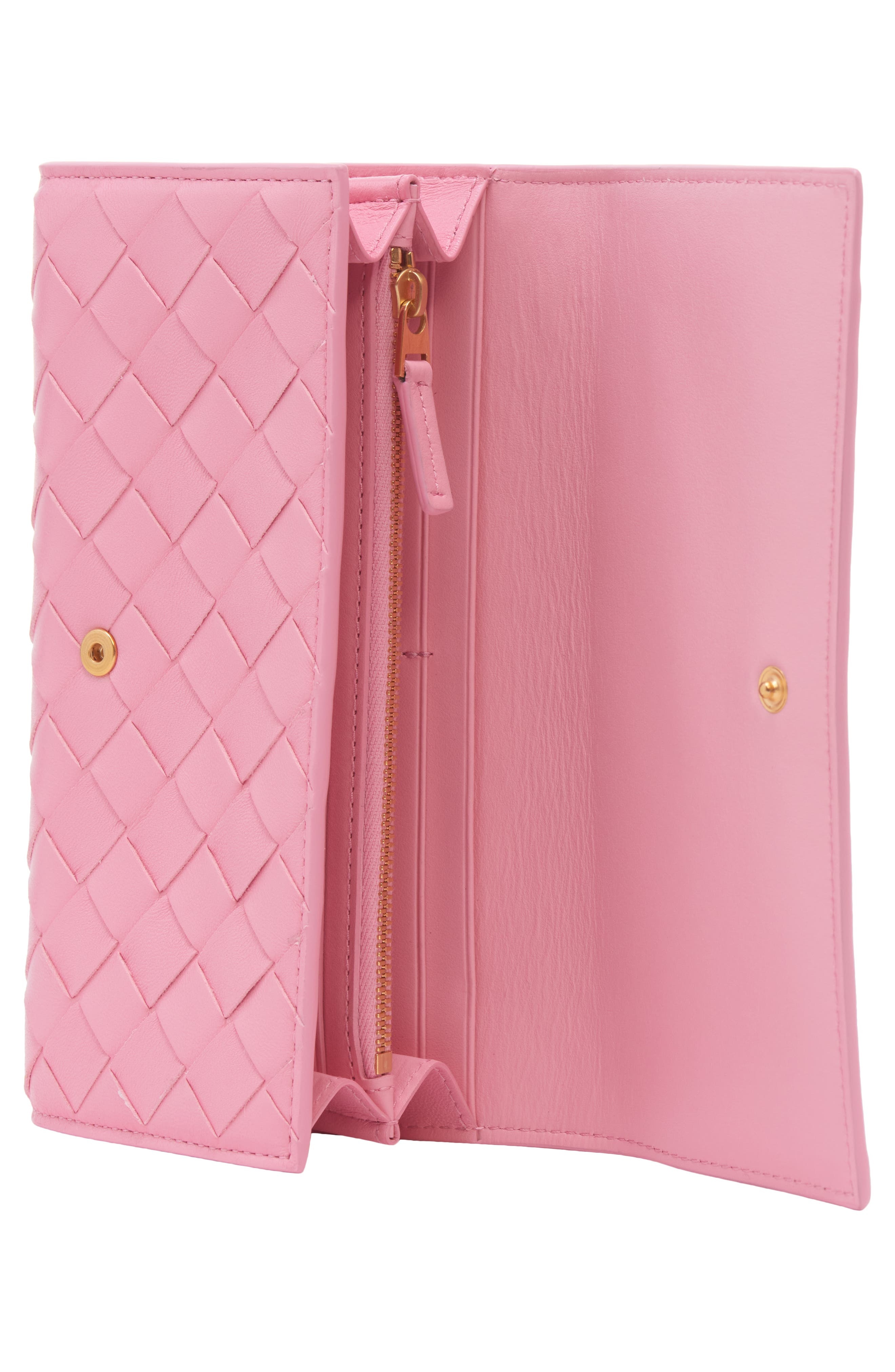 Bottega Veneta Large Intrecciato Flap Wallet in Ribbon/Gold at Nordstrom - 2