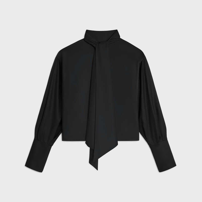 cropped lavalliere shirt IN silk twill 1