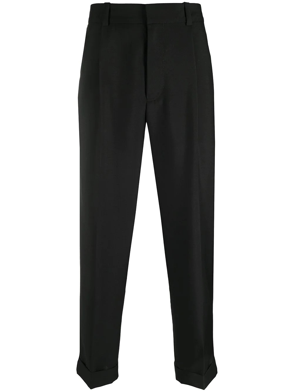 cropped wool-blend trousers - 1