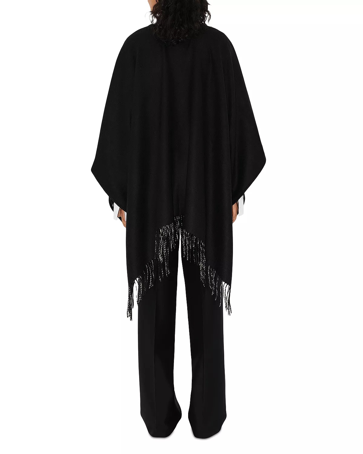 Reversible Check Wool Cape - 4