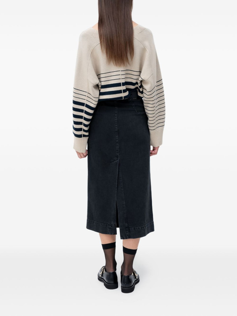 BOSS split denim midi skirt outlook