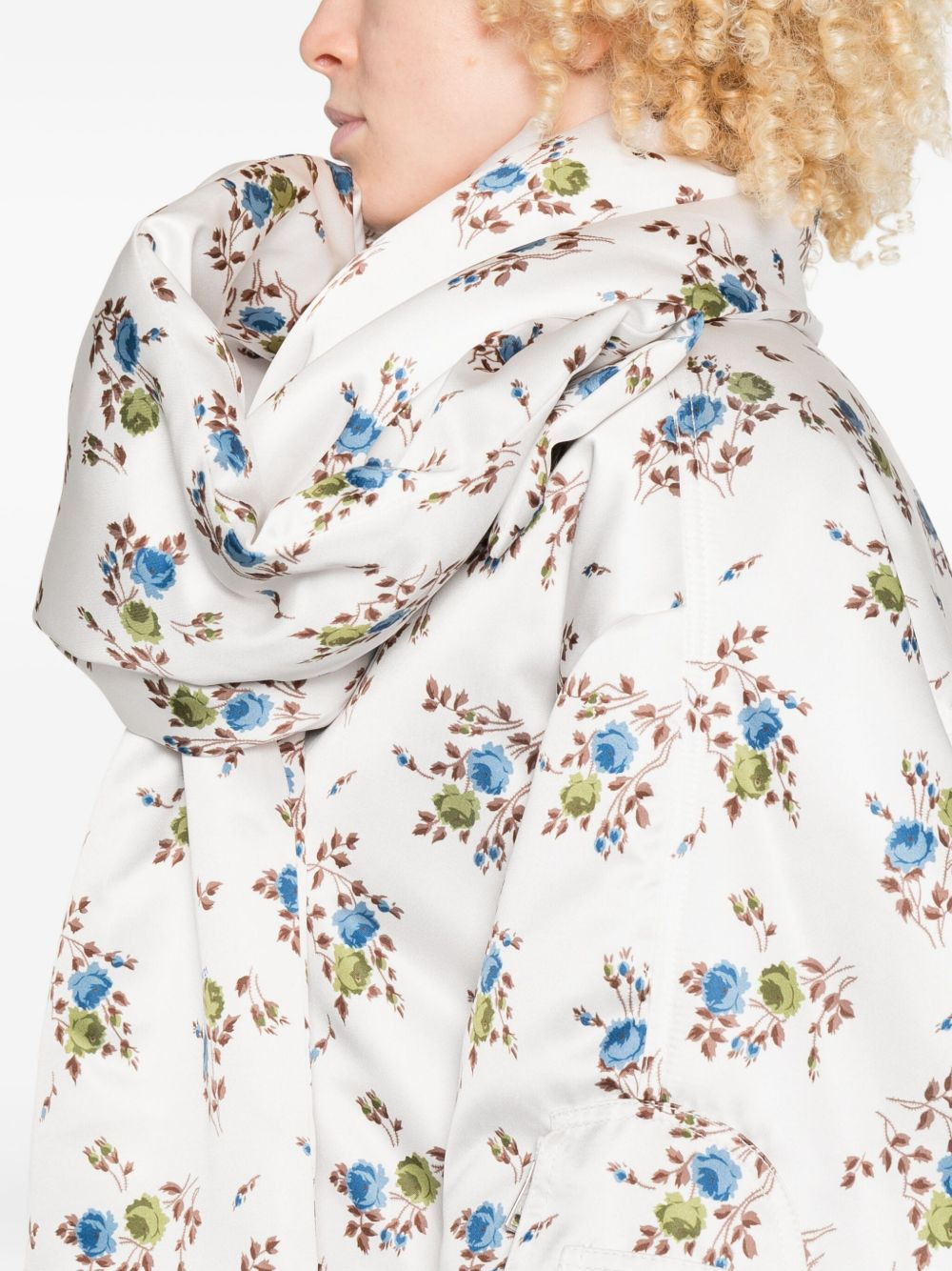 floral-print balloon-sleeves jacket - 5